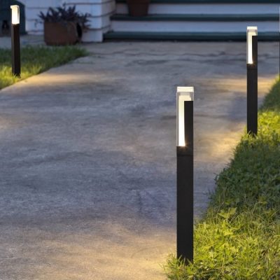 Exterior garden bollard for landscape solar light